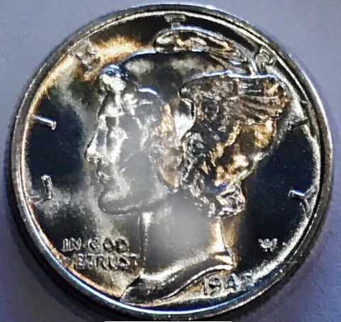 1942 P MERCURY DIME! LUSTROUS GEM BU++++ FULL SPLIT BANDS! SO RARE THIS NICE..$$ Cover