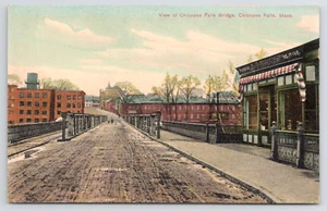 View of Chicopee Falls Bridge Chicopee MA Massachusetts Postcard Store Shop - Picture 1 of 4