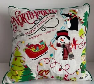 Pier 1 Imports Weihnachten NORDPOL Schneemann Elfe Pinguin Akzent Kissen 17" x 17" - Bild 1 von 7