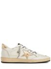 Golden Goose Ball Star Women's White/Gold Leather Low Top Sneakers New