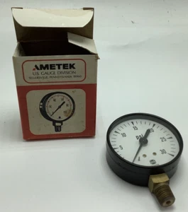 NEW US Gauge Ametek 0-30 PSI Pressure Gauge 2.75 in Dial USA  box NOS - Picture 1 of 12