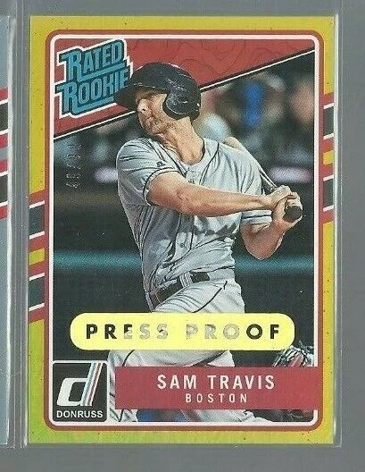 2017 Donruss Press Proof Gold #210 Sam Travis 49/99 (ref 80898) - Image 1 of 1