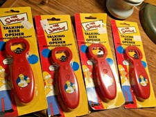 The Simpsons- 4 Talking Beer Opener’s- 2003 - not tested- package wear- see pict