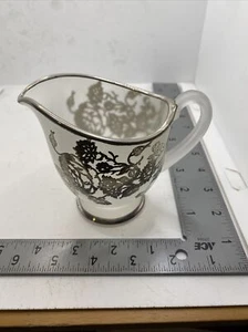 Silver City Glass Sterling Silver Overlay Frosted Glass Creamer 63B-929F - Picture 1 of 6