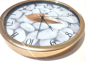 Moderno Reloj de Pared Oro Redondo Pantalla de 12 Horas Cuarzo A Batería Decorativo - Imagen 1 de 6