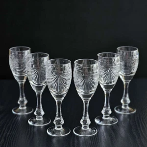 Elegant and Modern Crystal Sherry Glass - 2.5oz, 70ml, Russian Cut, Set of 6 - Picture 1 of 9