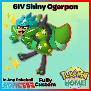 Shiny Ogerpon 6IV Pokemon Scharlachrot & Violett Schneller Heimtransfer - Bild 1 von 24