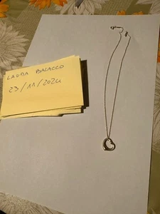 COLLANA TIFFANY & CO AUTENTICA OPEN HEART BY ELSA PERETTI CUORE ARGENTO 925 - Foto 1 di 5