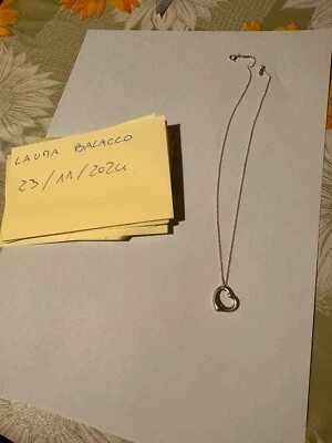 COLLANA TIFFANY & CO AUTENTICA OPEN HEART BY ELSA PERETTI CUORE ARGENTO 925 - Immagine 1 di 4