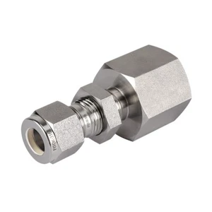 FITOK 316 SS Bulkhead Connector 3/8 in Tube OD × 1/2 Female NPT, SS-BCF-FL6-NS8 - Picture 1 of 5