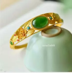 Pulsera GP Niña Talla Jaspe Paz 22K 23K 24K THAI BAHT ORO AMARILLO - Imagen 1 de 4