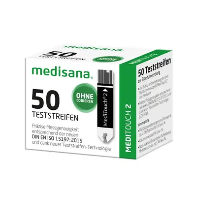 medisana 50x Blutzuckerteststreifen zur Blutzuckerselbstbestimmung MediTouch2 - Bild 1 von 3
