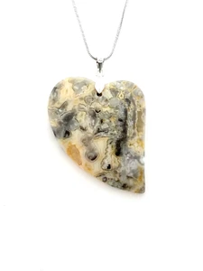 Natural Multicolor Crazy Lace Agate Pendant Necklace w/Sterling Silver Chain - Picture 1 of 1