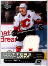 2002-03 Upper Deck Letters of Note Jerseys #LNJI Jarome Iginla - Calgary Flames