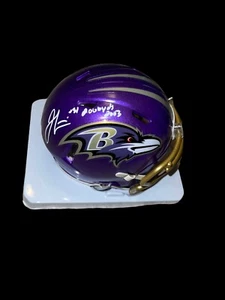 JAMAL LEWIS SIGNED BALTIMORE RAVENS FLASH MINI HELMET RARE BECKETT RB - Picture 1 of 2