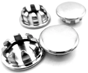 1/2" Hole Fit Cap - Polished Nickel Plated Steel Plug For 1/2" Holes All Weather - Picture 1 of 12