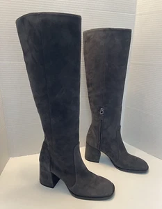 STUART WEITZMAN FLAREBLOCK KNEE HIGH BOOTS BOOT SUEDE GRAY SIZE 6 - Picture 1 of 13