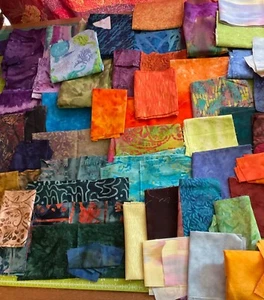 Batik and Blender Fabric 2 lbs Lot Assorted Sizes and Color Quality New Low $ - Picture 1 of 5