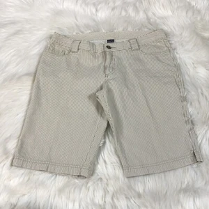 Patagonia Shorts Bermuda Beige Organic Cotton Womens Size 8 Stripes - Picture 1 of 11