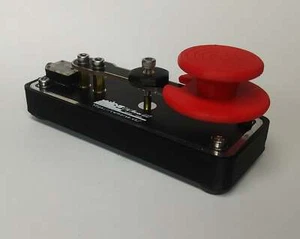 Czerwony prosty klucz CW Morse PCB z regulowaną szczeliną i wtyczką 3,5 mm - Zdjęcie 1 z 3