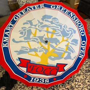 Vintage Umbrella Greater Greensboro Open Large Golf Shade KMart FOCC 1938 RARE - Picture 1 of 8