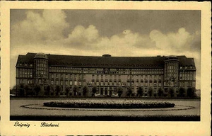 Leipzig Sachsen alte Ansichtskarte ~1930 Partie an der Bücherei Grünanlagen Park - Bild 1 von 2