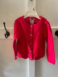 Cardigan rosa Jacadi bambina 6A/116 cm fondo smerlato, bottoni a pressione - Foto 1 di 4