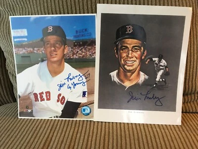 Lote de 2 fotos autografiadas firmadas por Jim Lonborg 67 Cy Young Red Sox~(BB) Foto 1 de 4