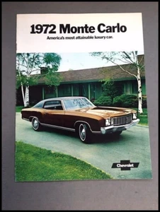1972 Chevrolet Monte Carlo 12-page Vintage Original Car Sales Brochure Catalog - Picture 1 of 7