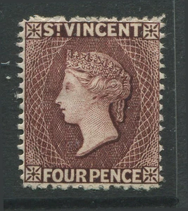 St. Vincent QV 1886 4d púrpura marrón como nuevo o.g. bisagras - Imagen 1 de 1