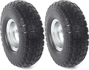 (Paquete de 2) Llantas de goma maciza AR-PRO 10 pulgadas - Repuesto 4,10/3,50-4" planas - Imagen 1 de 12