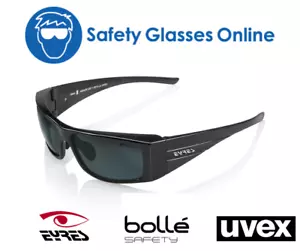 Eyres 628 Indulge Smoke Lens Shiny Black Frame Safety Sunglasses - Picture 1 of 1