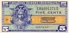 USA / MPC  5  Cents  1952  Series  521  Plate # 24  Uncirculated Banknote Mtop