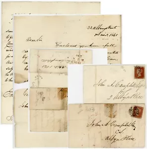 GB QV PENNY REDS Plate 14 on 2 COVERS WITH LETTERS cv £500 - Picture 1 of 6