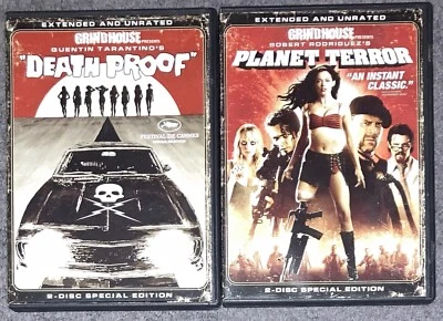 Planet Terror/Death Proof DVD Robert Rodriguez Quentin Tarantino 2007 Grindhouse - Image 1 of 3