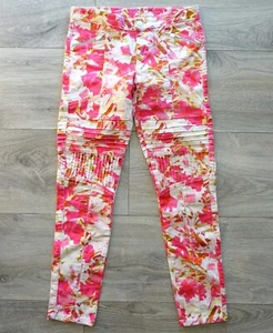 ESCADA PANTS 36 cotton sport pink white floral flowers pant jean jeans biker - Bild 1 von 13