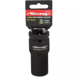 Neilsen 3/4" Drive Standard Deep Square Metric Single Impact Socket 21mm - Picture 1 of 2