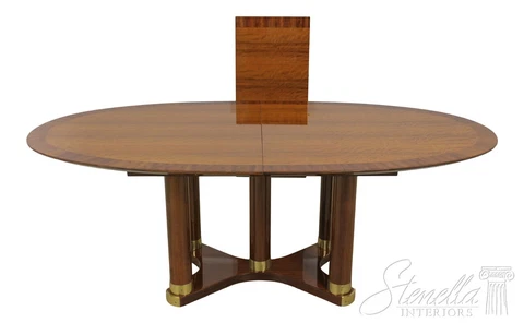 L59213EC: HENREDON Modern Design Satinwood Oval Dining Room Table Cover