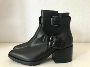 Strategia Boots, größe 37, leder schwarz, mit reissverschluß und schnallen, neu - Bild 1 von 8
