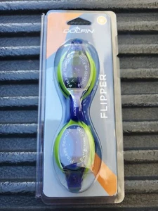 Dolfin Flipper Goggles Anti Fog Lenses Green/Blue Junior Teen Kids 4+ Swimming P - Picture 1 of 2