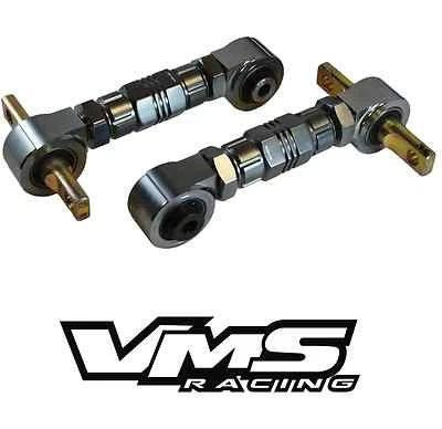 VMS REAR BILLET Adjustable CAMBER ARMS 88-00 CIVIC CRX 90-01 INTEGRA GUN METAL - Image 1 of 4