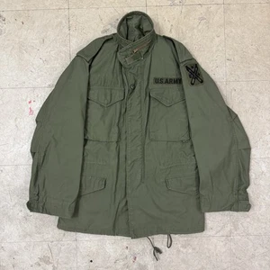 Small M65 Field Jacket US Army 70s Vtg Alpha SSI Patch OG107 Vietnam - Picture 1 of 21