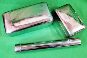 3pc Classic Vintage Stainless Steel Smooth Bar Soap Box Travel Toothbrush Set - Picture 1 of 14