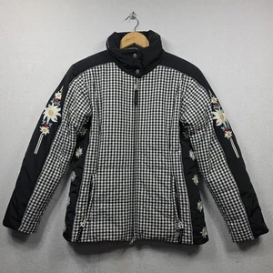 Chaqueta de esquí Bogner Goan Thylmann negra blanca bordada para mujer talla 8” - Imagen 1 de 23