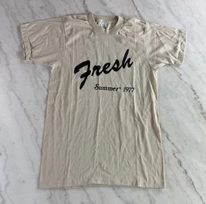 Vintage 70s Fresh Summer 1977 Single Stitch Graphic T-Shirt Men's Small - Picture 1 of 3