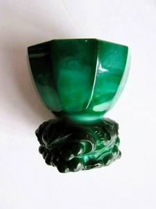 Original 1930s ART DECO Malachite Jade Pressed Shot Glass Czech/Bohemian Hoffman - Picture 1 of 5