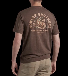 Camiseta Howler Brothers Para Hombres Lazy Gators Bolsillo Cuello Redondo Óxido Talla L - Imagen 1 de 10