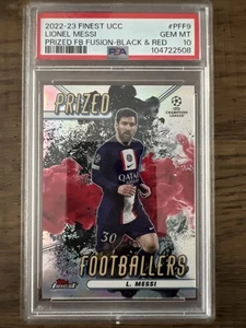 Topps 2022-23 UCC Lionel Messi Prized Footballers fusion black & red PSA 10 - Picture 1 of 2