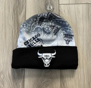 Cappello berretto invernale Chicago Bulls Mitchell & Ness berretto in maglia nero/grigio NBA - Foto 1 di 6