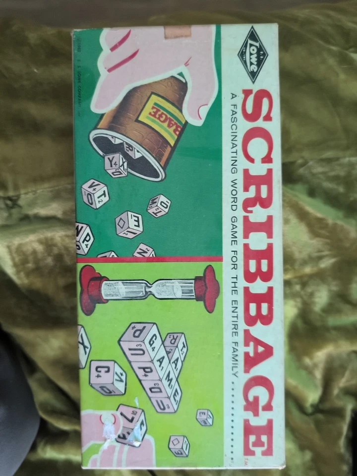 Vintage 1963 Lowe Scribbage Word Game For The Whole Family Complete - Image 1 of 3